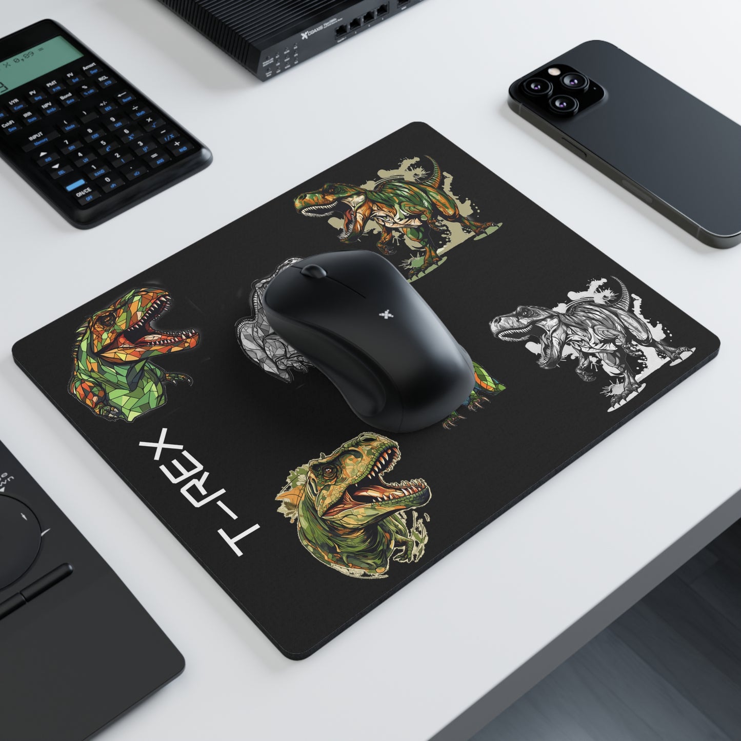 Rectangular Mouse Pad - T-Rex - Black
